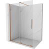 Mexen Velar Duschwand verschiebbar Walk-in 160 x 200 cm, transparent 8 mm, gebürstetes Kupfer - 871-160-000-03-65