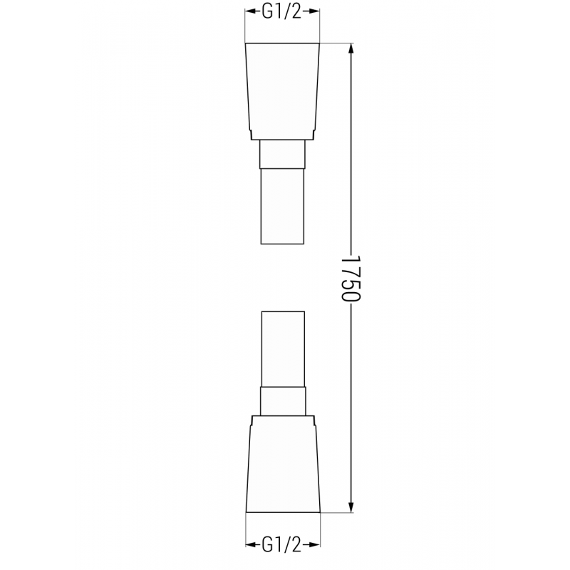 Mexen doucheslang 175 cm, chroom - 79475-00