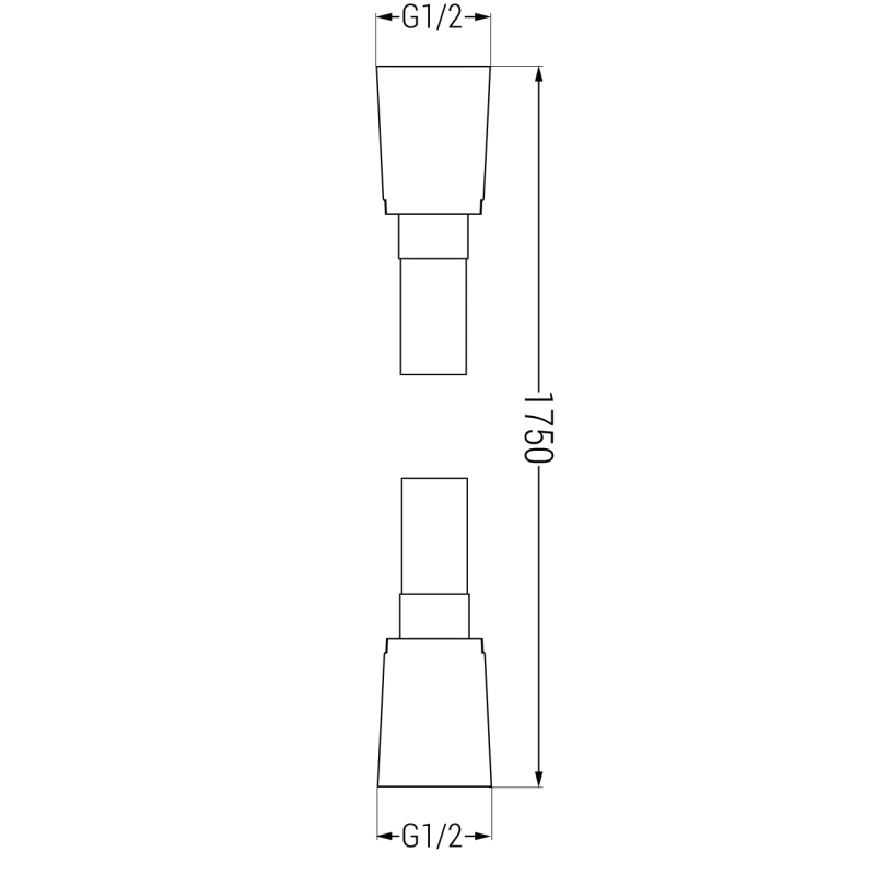 Mexen tubo doccia 175 cm, cromo - 79475-00