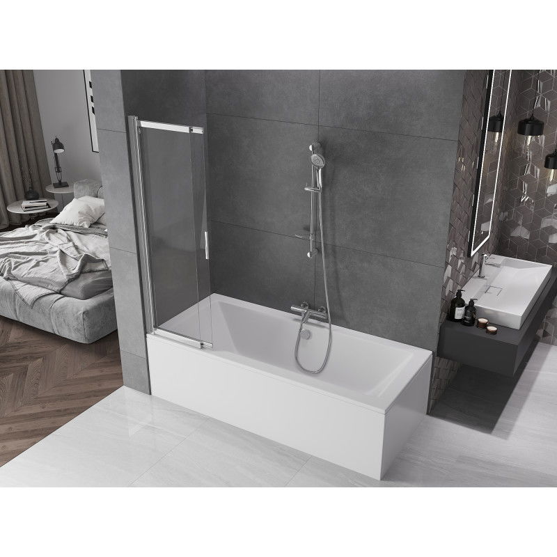 Mexen Fox paroi de douche 2 volets coulissants 85 x 150 cm, transparent, chrome - 891-085-002-01-00