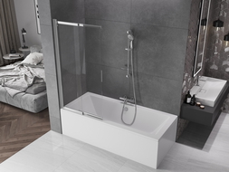 Mexen Fox badwand 2-delige schuifbaar 85 x 150 cm, transparant, chroom - 891-085-002-01-00