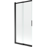 Mexen Fox tweedelige verschuifbare badwand 85 x 150 cm, transparant, zwart - 891-085-002-70-00