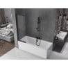Mexen Fox 2-Panel Sliding Bath Screen 85 x 150 cm, Transparent, Black - 891-085-002-70-00