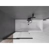 Mexen Fox tweedelige verschuifbare badwand 85 x 150 cm, transparant, zwart - 891-085-002-70-00