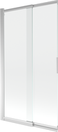 Mexen Fox zweeflügege Badekabinneschierm 2-flügelech 100 x 150 cm, transparent, Chrom - 891-100-002-01-00