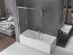 Mexen Fox 2-delige schuifbare badwand 100 x 150 cm, transparant, chroom - 891-100-002-01-00