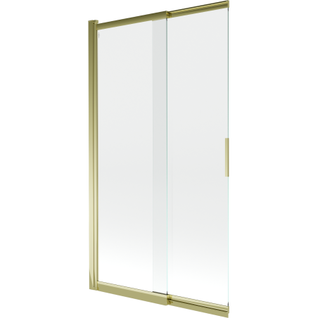 Mexen Fox badwand scherm 2-delig schuifbaar 100 x 150 cm, transparant, goud - 891-100-002-50-00