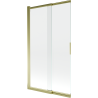 Mexen Fox badwand scherm 2-delig schuifbaar 100 x 150 cm, transparant, goud - 891-100-002-50-00