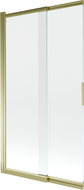 Mexen Fox badwand scherm 2-delig schuifbaar 100 x 150 cm, transparant, goud - 891-100-002-50-00