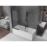 Mexen Fox 2-wing sliding bathtub screen 100 x 150 cm, transparent, black - 891-100-002-70-00