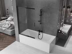 Mexen Fox paratia doccia 2-antale scorrevole 100 x 150 cm, trasparente, nero - 891-100-002-70-00