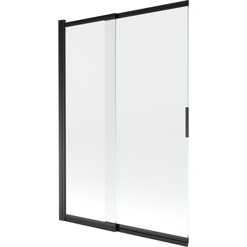 Mexen Fox 2-osaline vannitoa lükandsein 120 x 150 cm, läbipaistev, must - 891-120-002-70-00