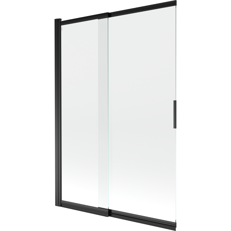 Mexen Fox badwand 2-delige schuif 120 x 150 cm, transparant, zwart - 891-120-002-70-00