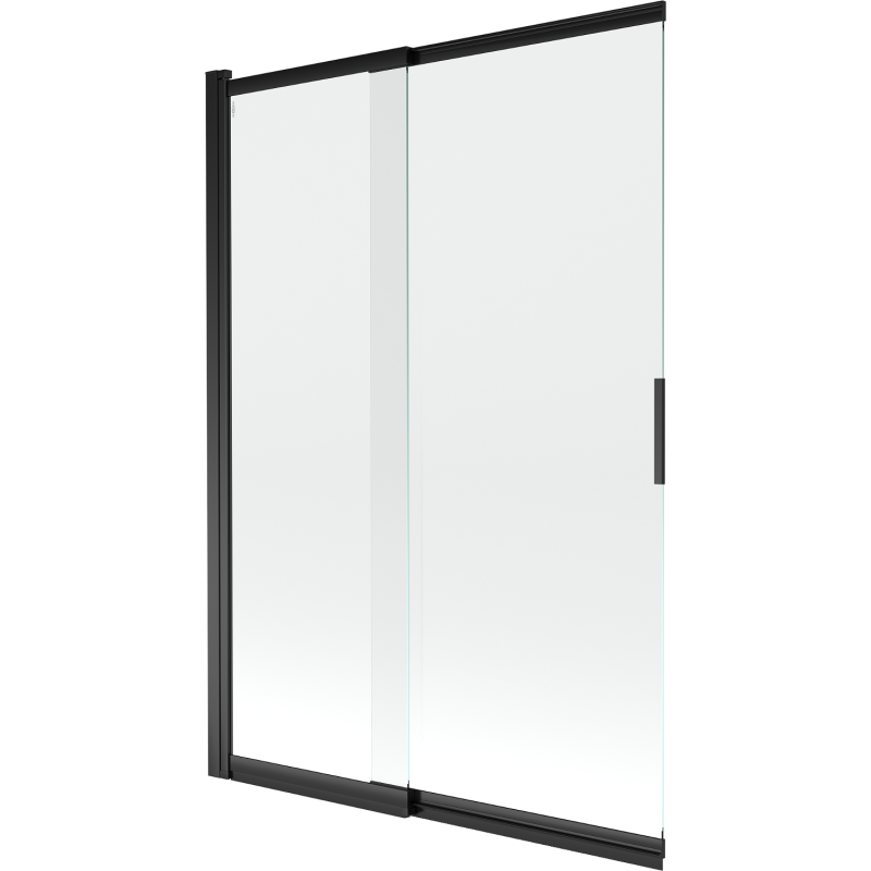 Mexen Fox parawan nawannowy 2-skrzydłowy przesuwny 120 x 150 cm, transparent, czarny - 891-120-002-70-00