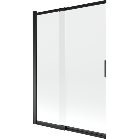 Mexen Fox Duschabtrennung 2-flügelig verschiebbar 120 x 150 cm, transparent, schwarz - 891-120-002-70-00
