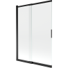 Mexen Fox badwand 2-delige schuif 120 x 150 cm, transparant, zwart - 891-120-002-70-00