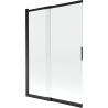 Mexen Fox zweiteilige, verschiebbare Wannenschutzwand 120 x 150 cm, transparent, schwarz - 891-120-002-70-00