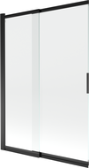 Mexen Fox duschskärm med 2-delad skjutbar dörr 120 x 150 cm, transparent, svart - 891-120-002-70-00