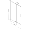 Mexen Fox parawan nawannowy 2-skrzydłowy przesuwny 120 x 150 cm, transparent, czarny - 891-120-002-70-00