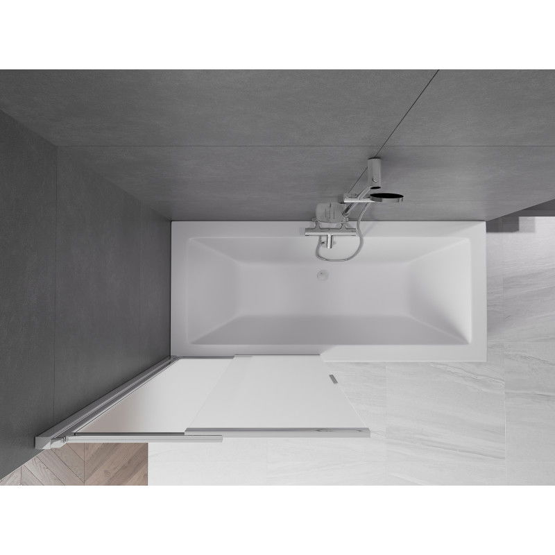 Mexen Fox Badewannenwand 2-teilig verschiebbar 85 x 150 cm, matt, chrom - 891-085-002-01-30