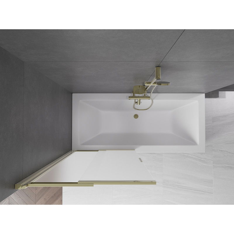 Mexen Fox paroi de douche à 2 battants coulissants 85 x 150 cm, dépoli, doré - 891-085-002-50-30