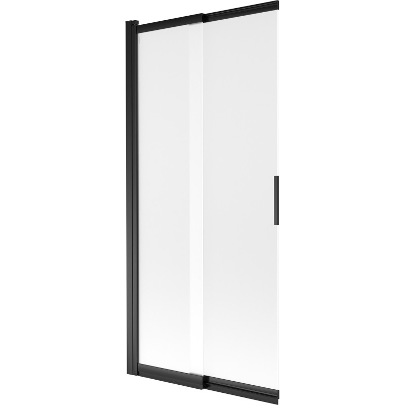 Mexen Fox 2-delige verschuifbare badwand 85 x 150 cm, matglas, zwart - 891-085-002-70-30