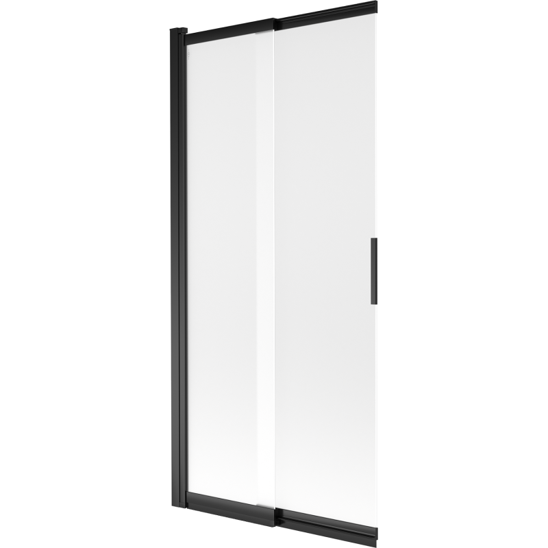 Mexen Fox parawan nawannowy 2-skrzydłowy przesuwny 85 x 150 cm, szron, czarny - 891-085-002-70-30