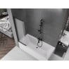 Mexen Fox vouwscherm voor badkuip 2-deurs schuifbaar 85 x 150 cm, mat, zwart - 891-085-002-70-30