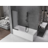 Mexen Fox vouwscherm voor badkuip 2-deurs schuifbaar 85 x 150 cm, mat, zwart - 891-085-002-70-30