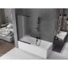 Mexen Fox Shower Screen 2-wing Sliding 85 x 150 cm, Frosted, Black - 891-085-002-70-30