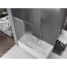 Mexen Fox badwand 2-delig schuifbaar 100 x 150 cm, matglas, chroom - 891-100-002-01-30