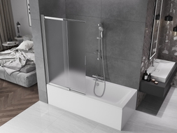 Mexen Fox 2-panel sliding bathtub screen 100 x 150 cm, frosted, chrome - 891-100-002-01-30