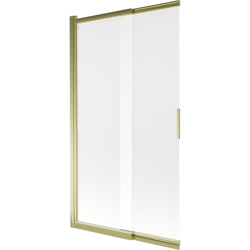 Mexen Fox mampara de baño con 2 hojas correderas 100 x 150 cm, escarcha, dorado - 891-100-002-50-30