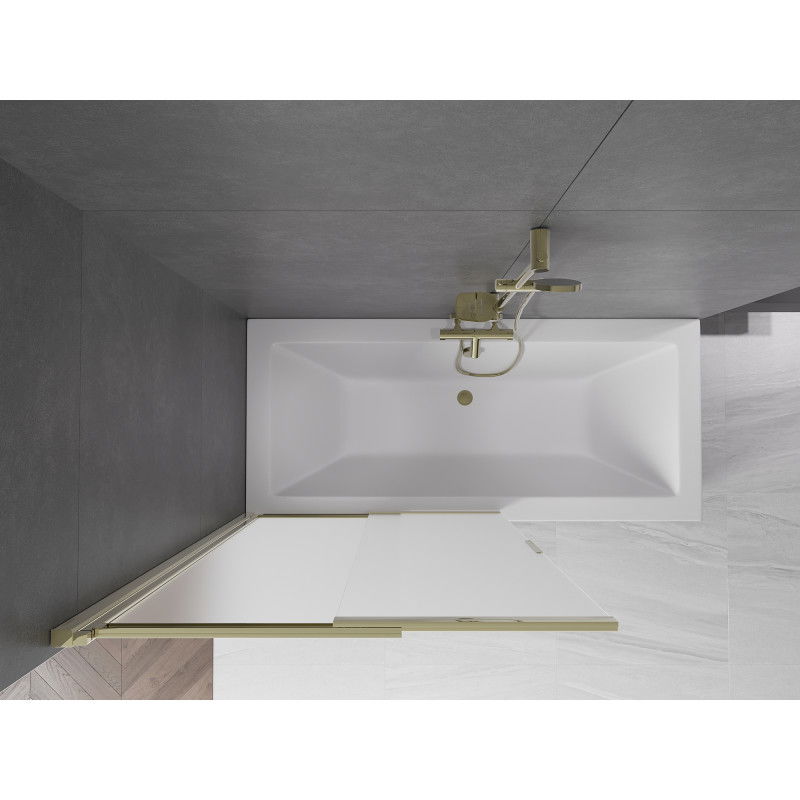 Mexen Fox paravento per vasca da bagno 2 ante scorrevoli 100 x 150 cm, smerigliato, oro - 891-100-002-50-30