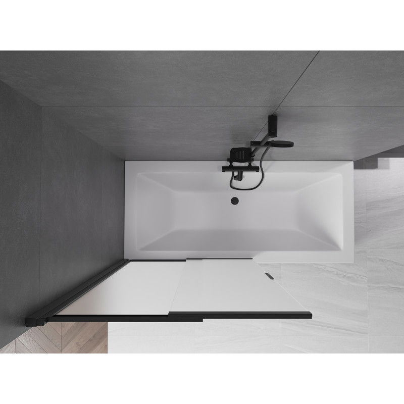 Mexen Fox δίφυλλη συρόμενη καμπίνα μπάνιου 100 x 150 εκ., παγωμένο, μαύρο