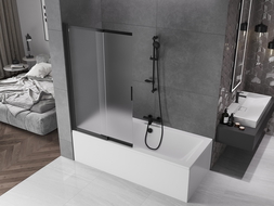 Mexen Fox mampara de ducha de 2 paneles corredera 100 x 150 cm, esmerilado, negro - 891-100-002-70-30