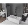 Mexen Fox paroi de douche 2 panneaux coulissants 100 x 150 cm, dépoli, noir - 891-100-002-70-30