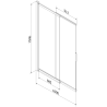 Mexen Fox paroi de douche 2 panneaux coulissants 100 x 150 cm, dépoli, noir - 891-100-002-70-30