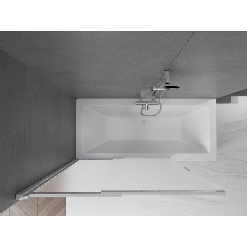 Mexen Fox dvojna drsna kopalna pregrada 120 x 150 cm, zmrzal, krom - 891-120-002-01-30