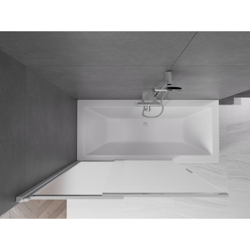 Mexen Fox parawan nawannowy 2-skrzydłowy przesuwny 120 x 150 cm, szron, chrom - 891-120-002-01-30