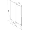 Mexen Fox douchescherm 2-vleugelig schuifbaar 120 x 150 cm, matglas, chroom - 891-120-002-01-30