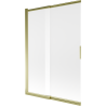 Mexen Fox badwand 2-delig schuifbaar 120 x 150 cm, mat, goud - 891-120-002-50-30