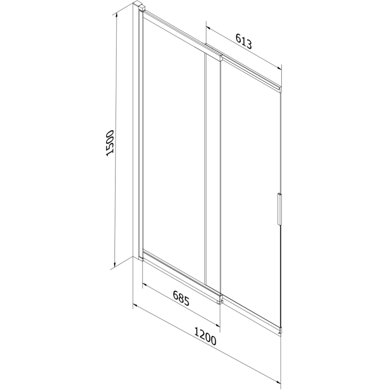 Mexen Fox parawan nawannowy 2-skrzydłowy przesuwny 120 x 150 cm, szron, złoty - 891-120-002-50-30