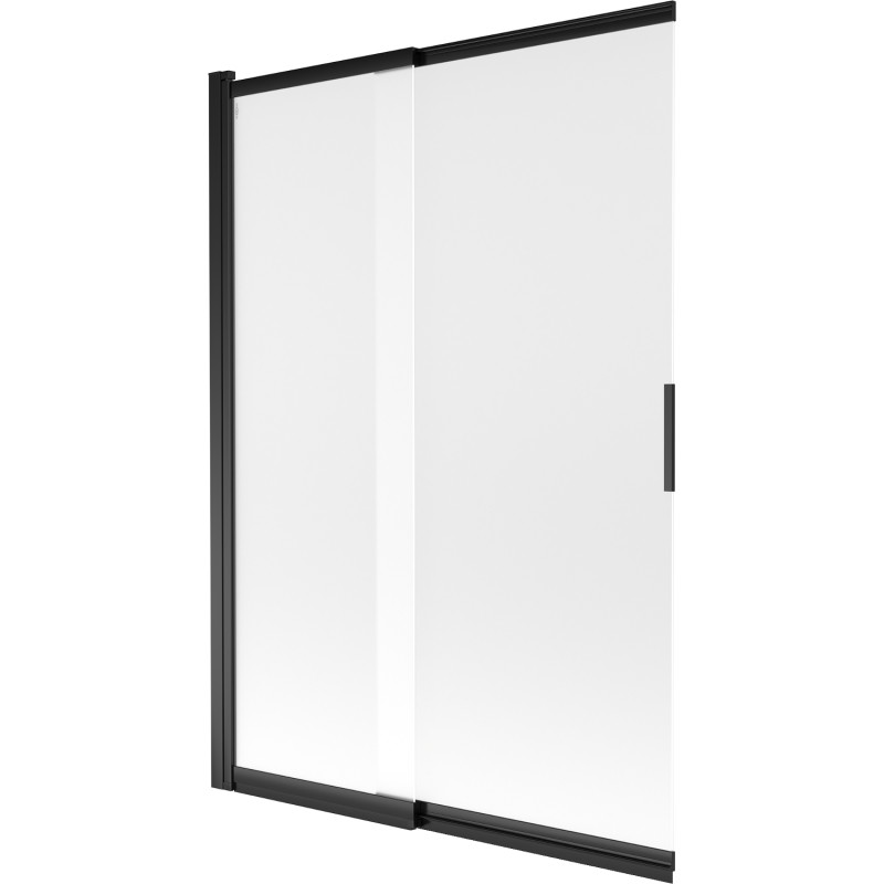 Mexen Fox tweevleugelige verschuifbare badwand 120 x 150 cm, ijsglas, zwart - 891-120-002-70-30
