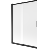 Mexen Fox parawan nawannowy 2-skrzydłowy przesuwny 120 x 150 cm, szron, czarny - 891-120-002-70-30