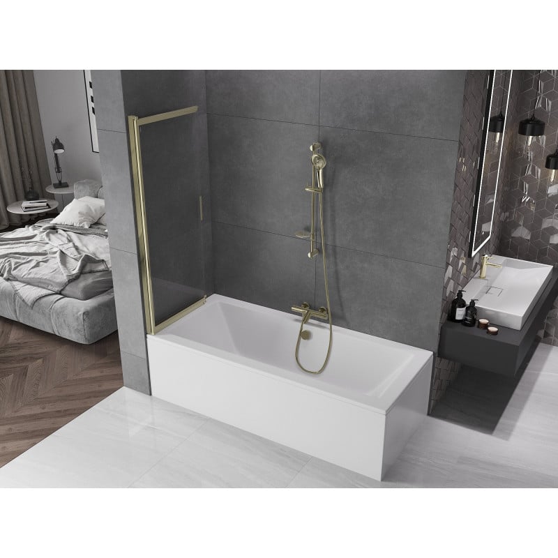 Mexen Fox 2-Panel Sliding Shower Screen 120 x 150 cm, Transparent, Gold - 891-120-002-50-00