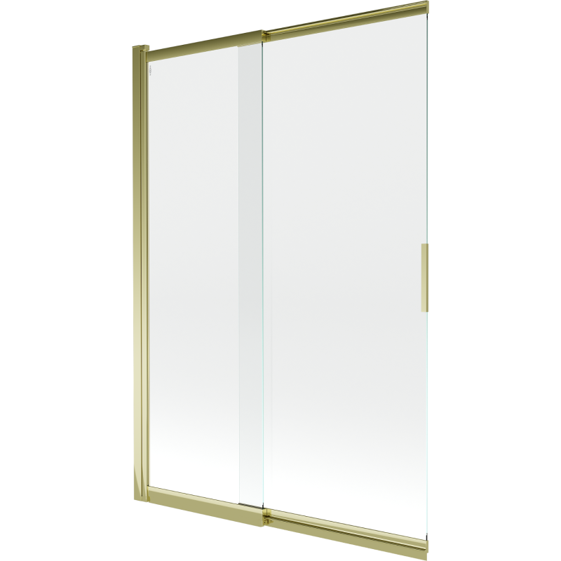 Mexen Fox paravento da bagno a 2 ante scorrevoli 120 x 150 cm, trasparente, dorato - 891-120-002-50-00