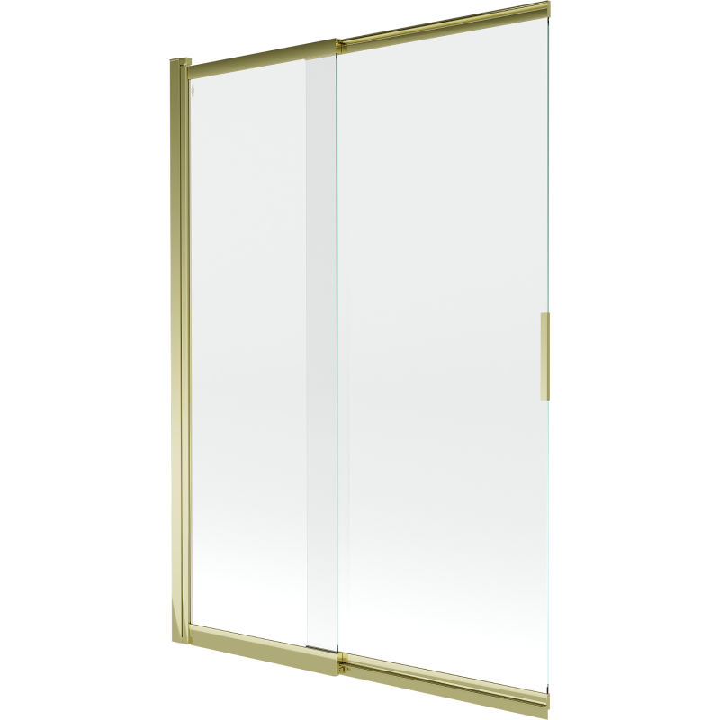 Mexen Fox parawan nawannowy 2-skrzydłowy przesuwny 120 x 150 cm, transparent, złoty - 891-120-002-50-00