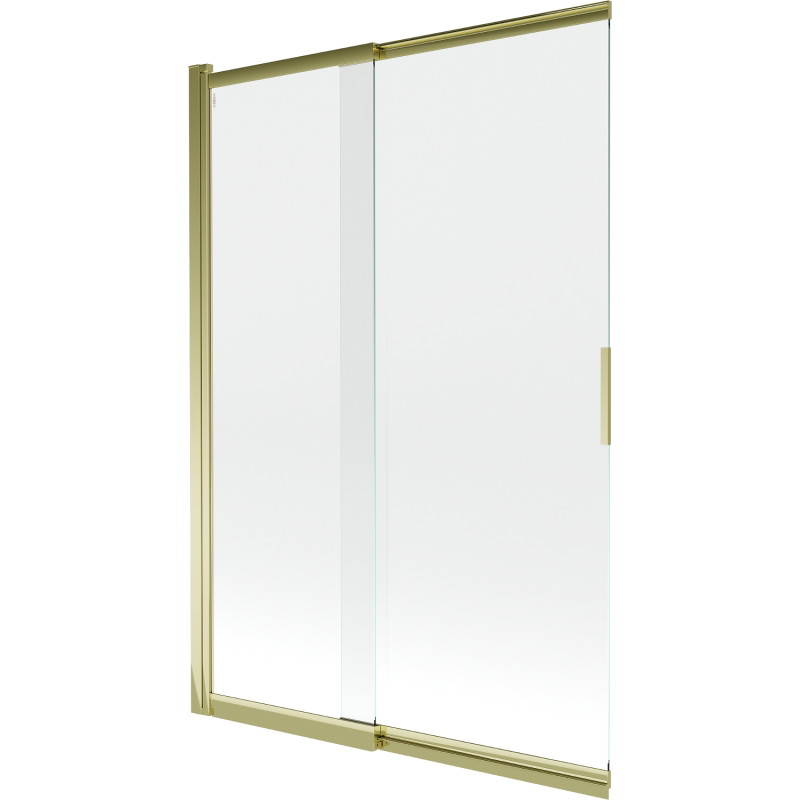 Mexen Fox zweiflügelige verschiebbare Badewannenwand 120 x 150 cm, transparent, gold - 891-120-002-50-00