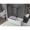 Mexen Fox badwand 2-delige schuif 120 x 150 cm, transparant, zwart - 891-120-002-70-00